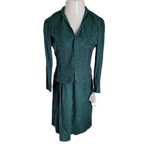 Karen Stevens Petite Vintage Modest Dress ~ Sz 6 ~ Long ~ Long Sleeve ~ Green